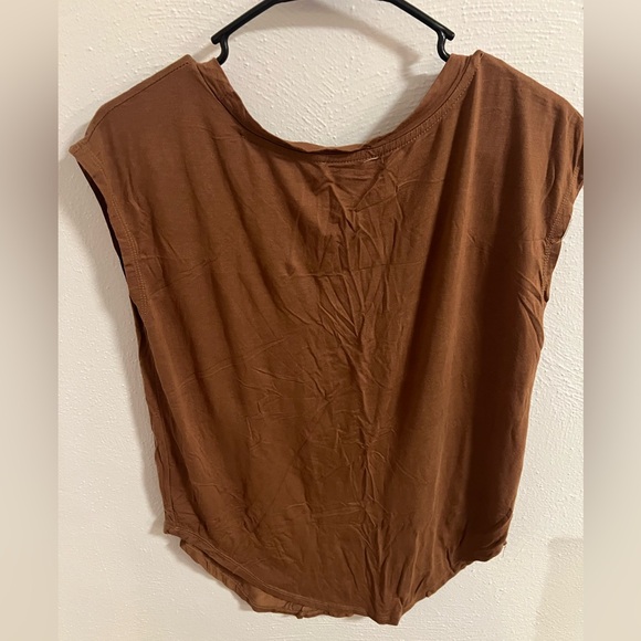 Marlow Brown Cap Sleeve Relaxed T-Shirt - Picture 2 of 4